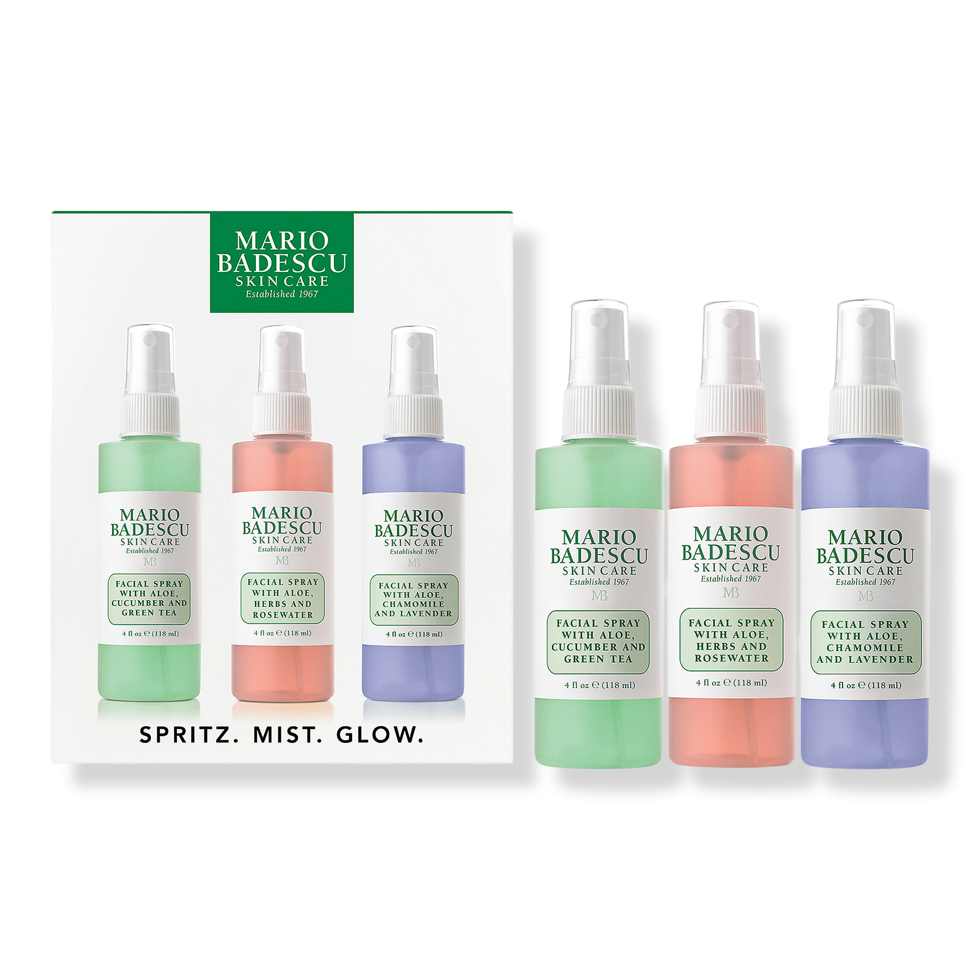 Mario Badescu Spritz. Mist. Glow. Set #1