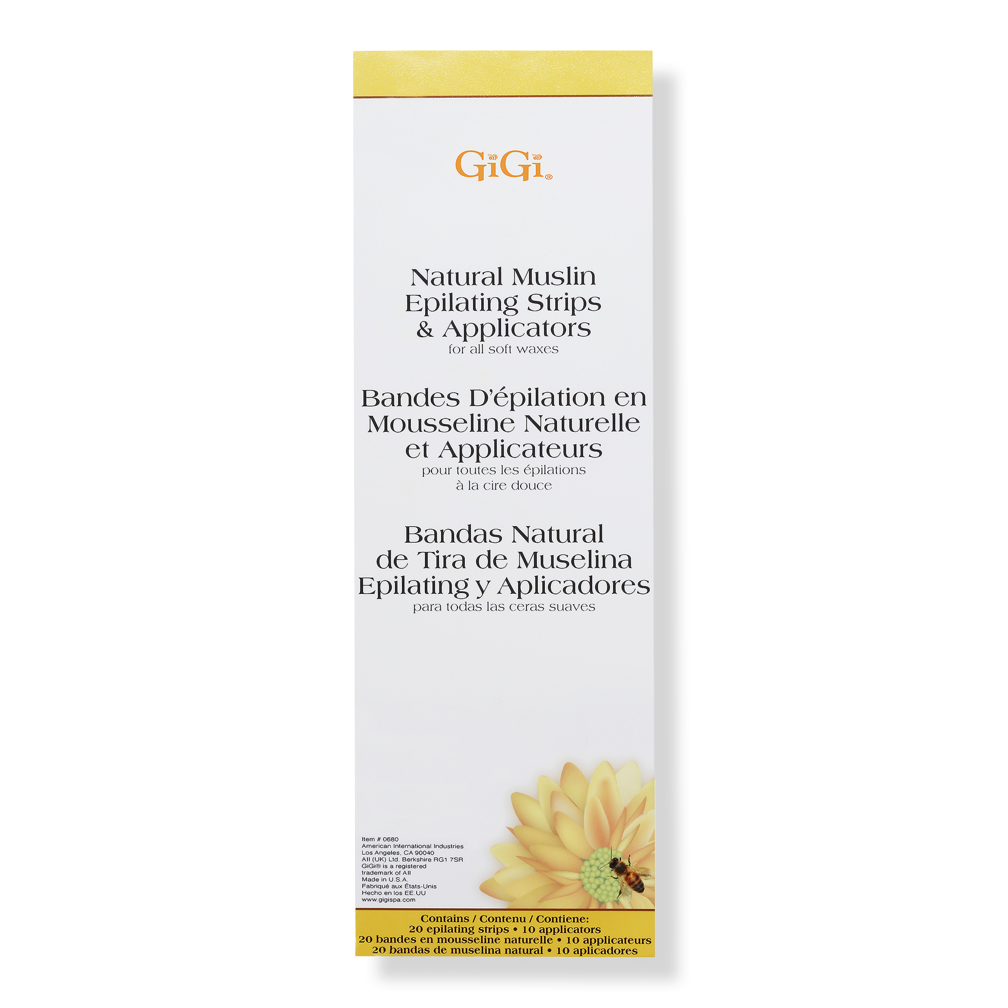 Gigi Natural Muslin Epilating Strips & Applicators #1