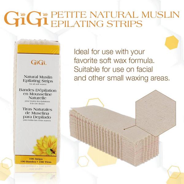 Gigi Natural Muslin Epilating Strips & Applicators #3