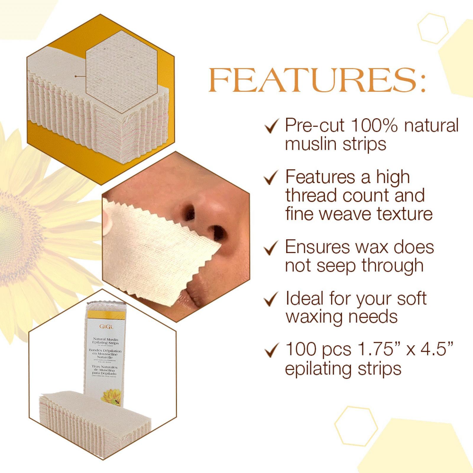 Natural Muslin Epilating Strips & Applicators