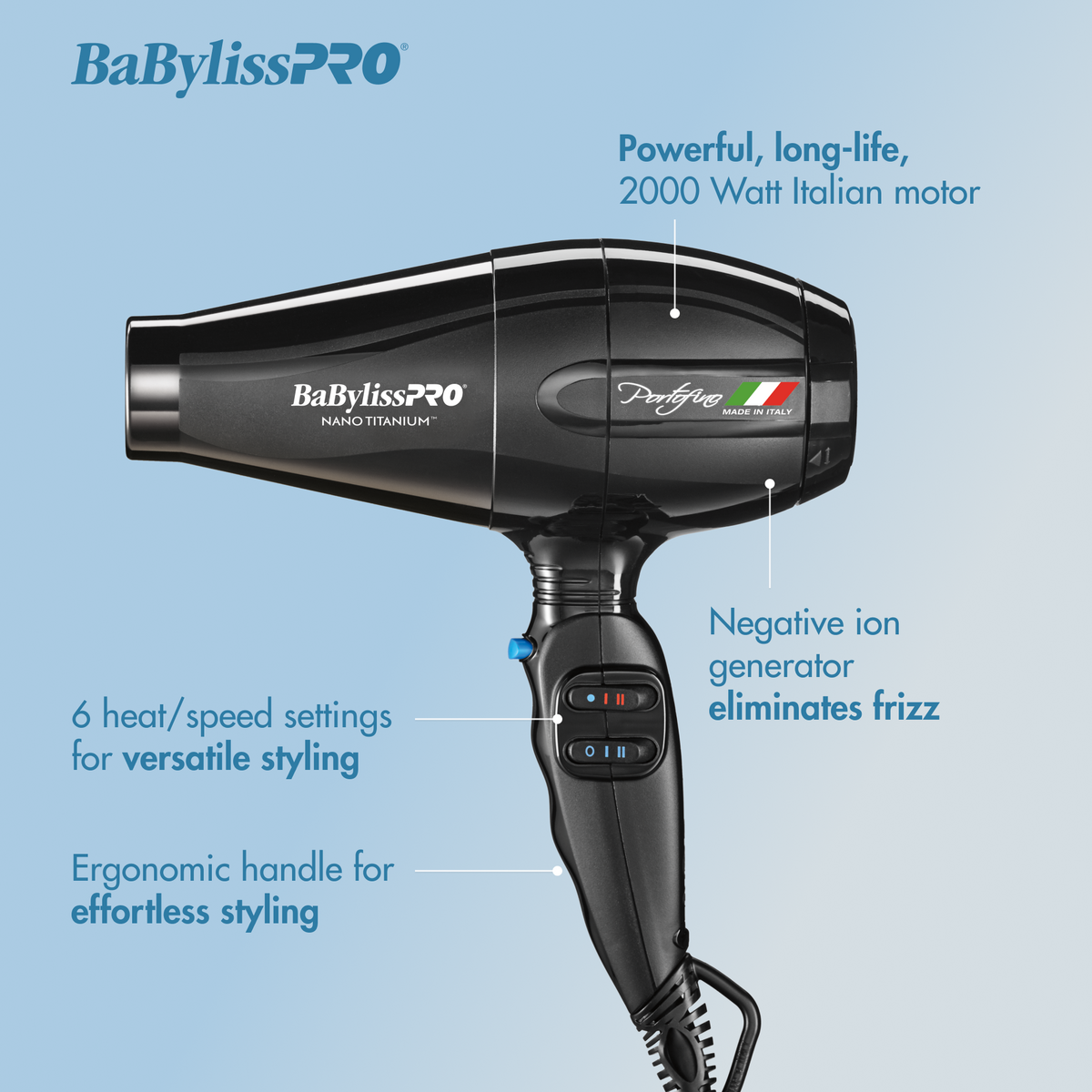 BaBylissPRO Nano Titanium Portofino Dryer