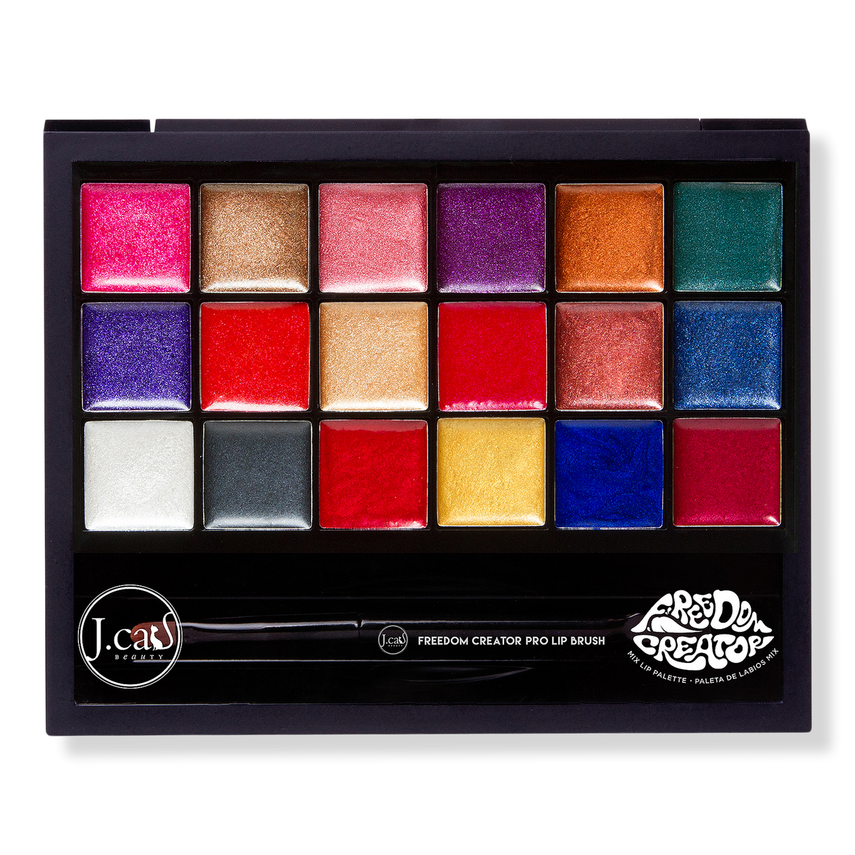 Freedom Makeup London - A full #ProArtist palette containing 24 lip shades  including 8 matte and 16 sheer designed as a portable palette for on the  go.  Lipstick-Palette-x-24---Reds/m-1823
