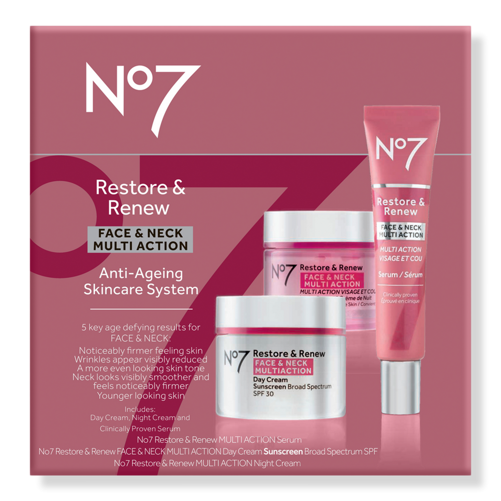 No7 Restore & Renew Face & Neck Multi Action Travel Size Skincare