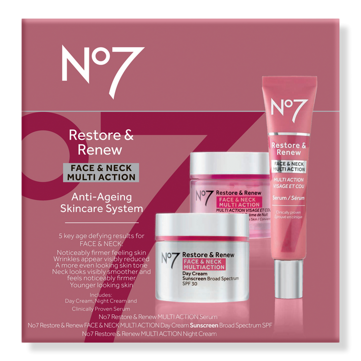 No7 Restore & Renew Multi Action Face & Neck Skincare System #1