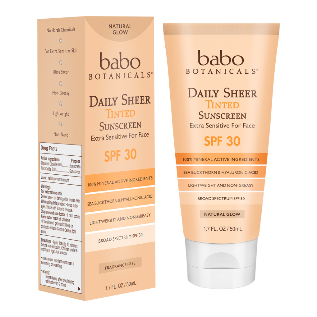 Daily Sheer Tinted Mineral Sunscreen SPF 30 Fragrance Free for Sensitive  Skin - Babo Botanicals | Ulta Beauty