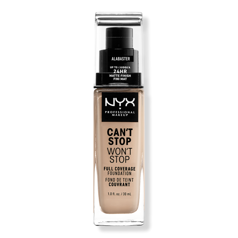 Nyx Professional Makeup Can't Stop Won't Stop 24hr Full Coverage Matte Foundation - Alabaster In White