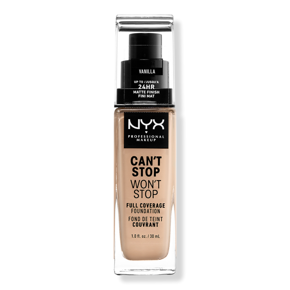 Nyx Professional Makeup Can't Stop Won't Stop 24hr Full Coverage Matte Foundation - Vanilla In White