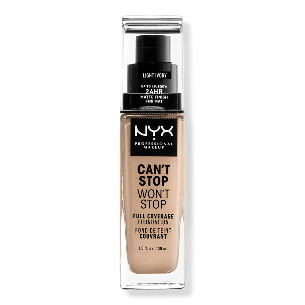 Nyx Professional Makeup Can't Stop Won't Stop 24hr Full Coverage Matte Foundation - Light Ivory In White