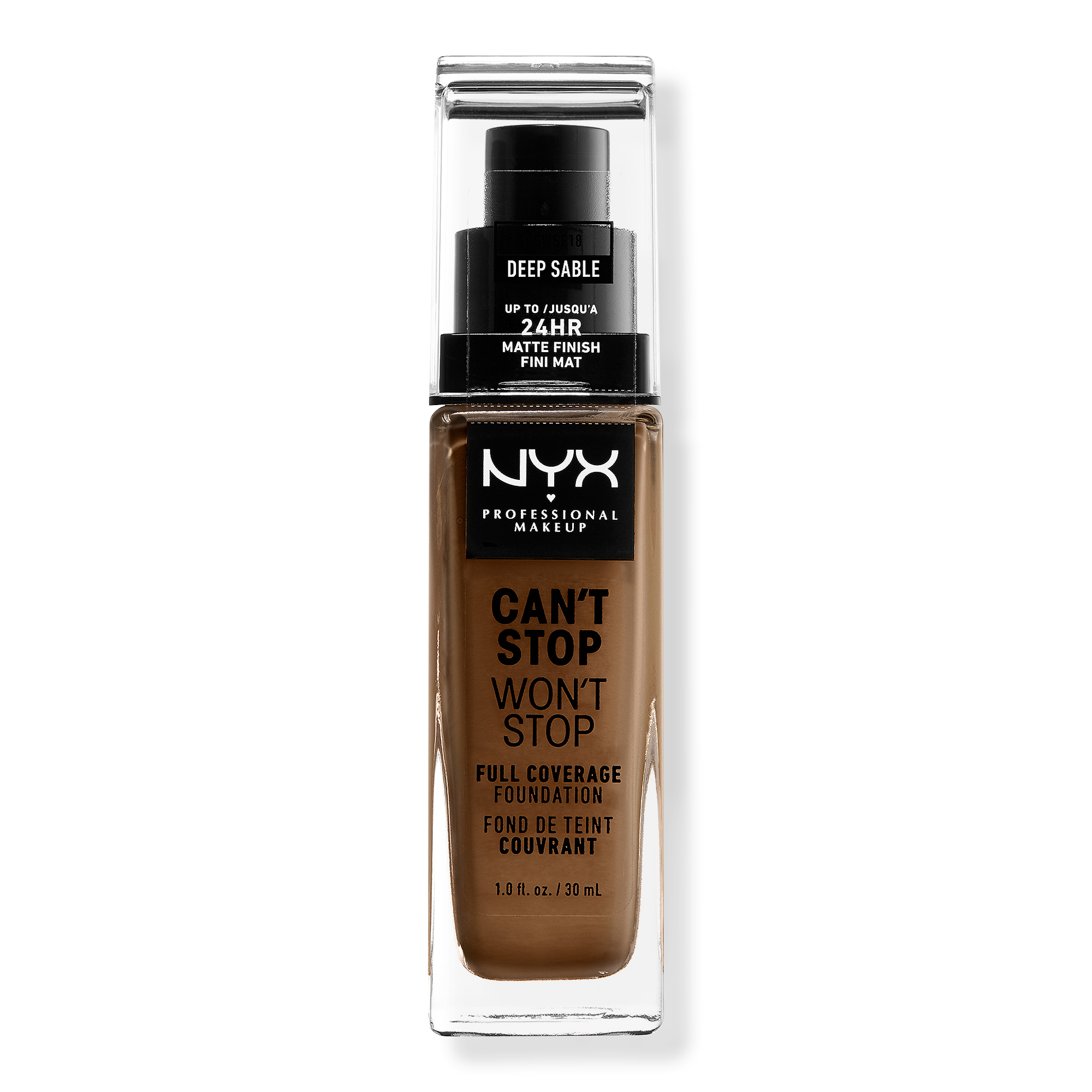 NYX Professional Makeup Can't Stop Won't Stop 24HR Full Coverage Matte Foundation #1