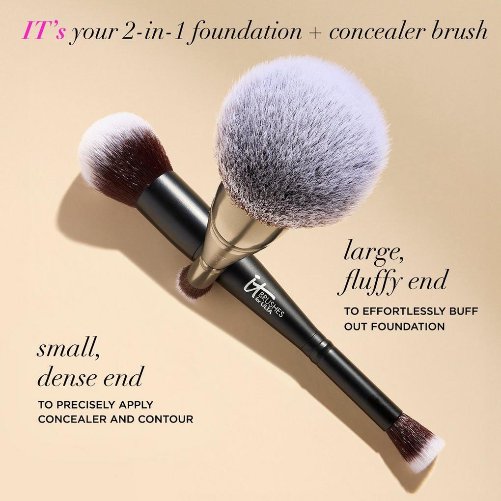 It Cosmetics Airbrush Dual-Ended Flawless Complexion Concealer & Foundation Brush #132