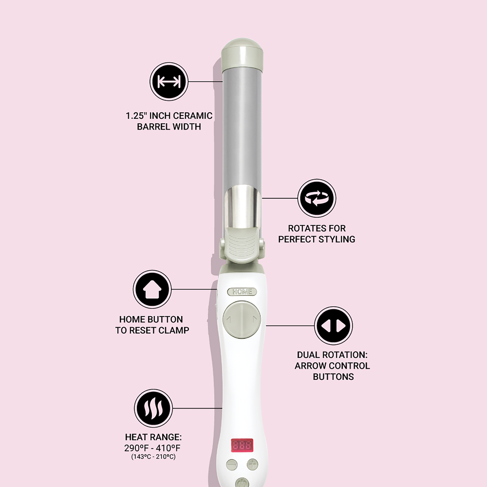 S1.25-Dual Voltage Rotating Curling Iron