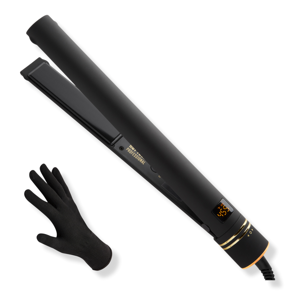 Hot Tools Pro Artist Black Gold 1" Micro Shine Flat Iron - Black
