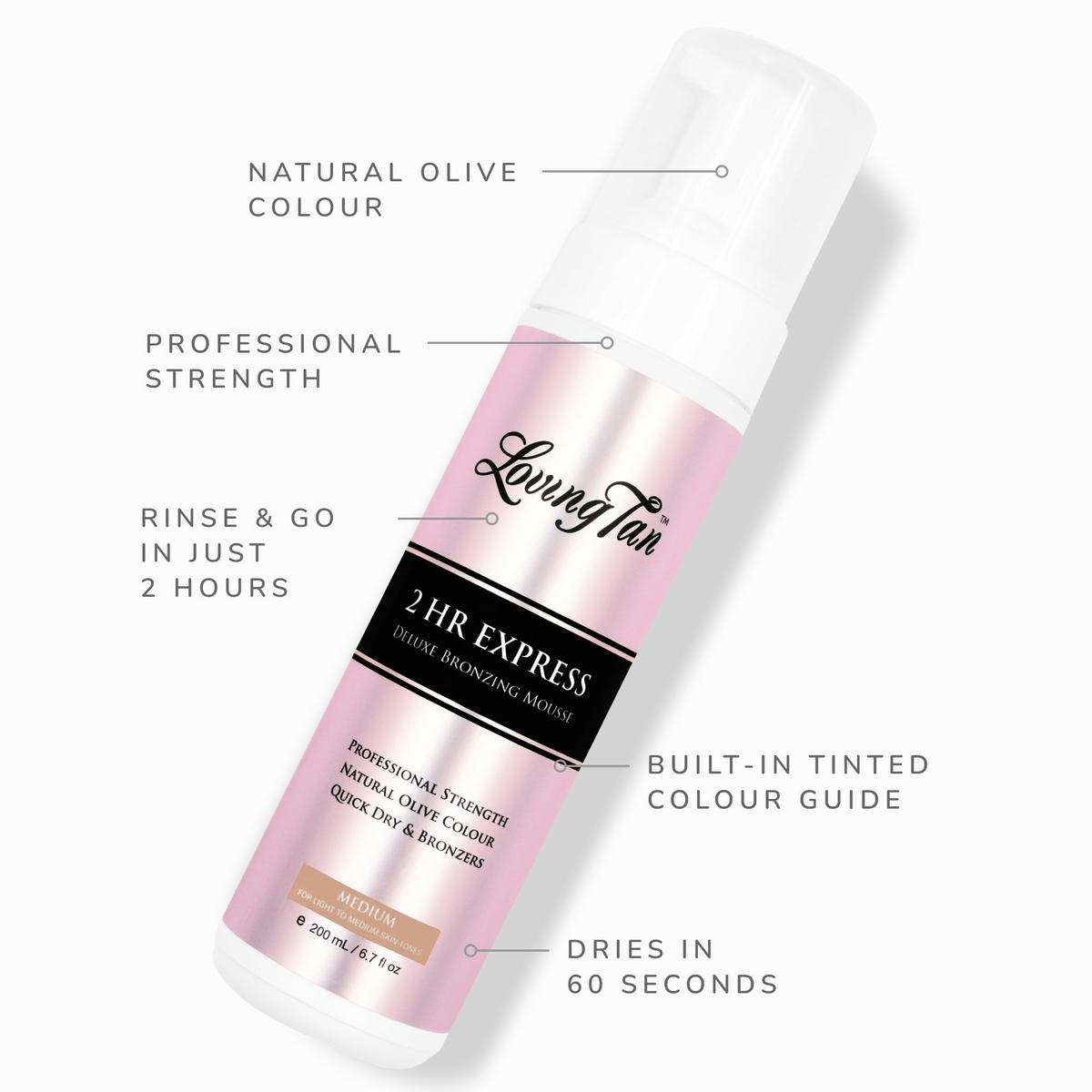 2 HR Express Self Tanning Mousse Medium - 6.7 oz