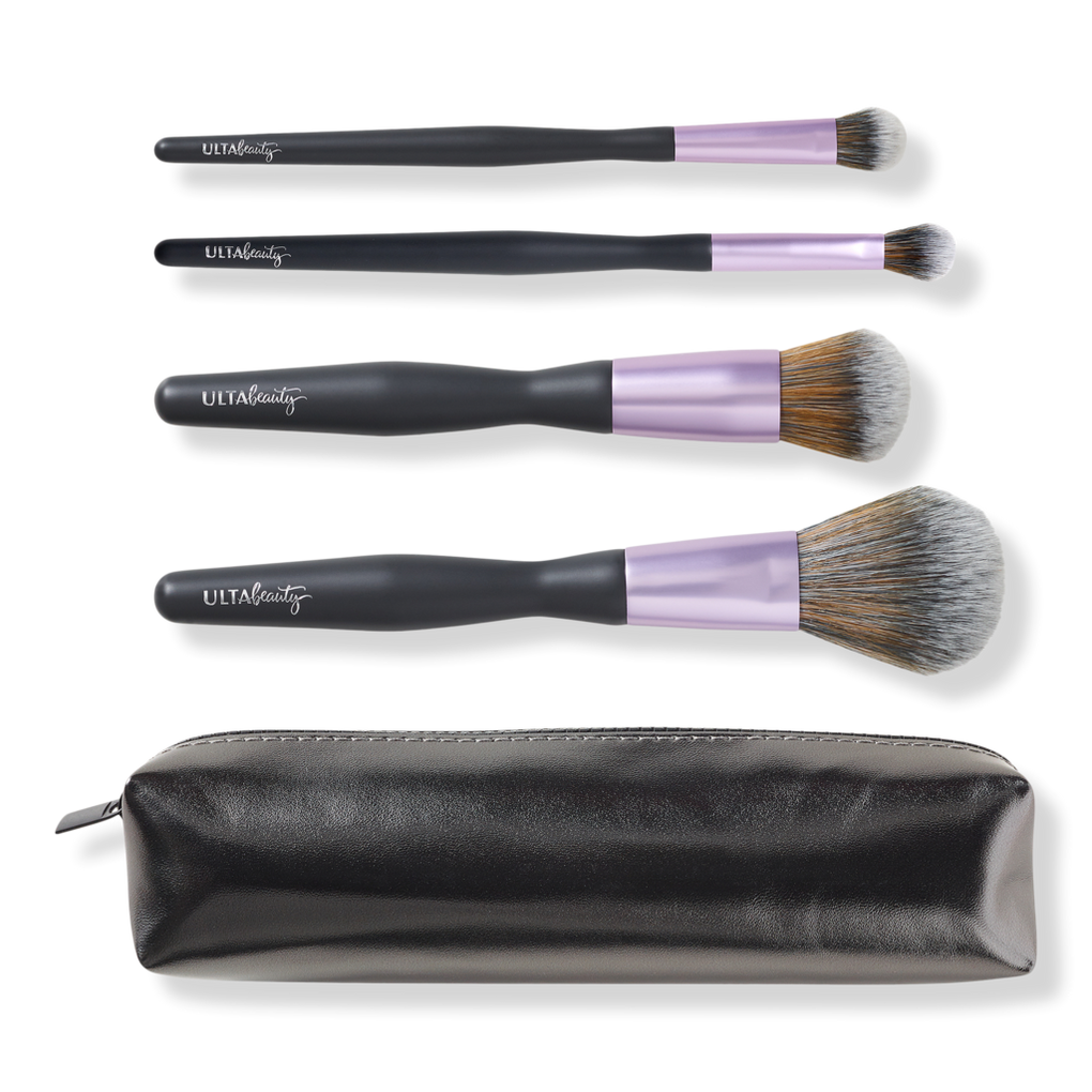 Real Techniques Makeup Brush Set with Travel Sponge Blender for Eyeshadow,  Foundation, Blush, and Concealer, Set of 7, Assorted