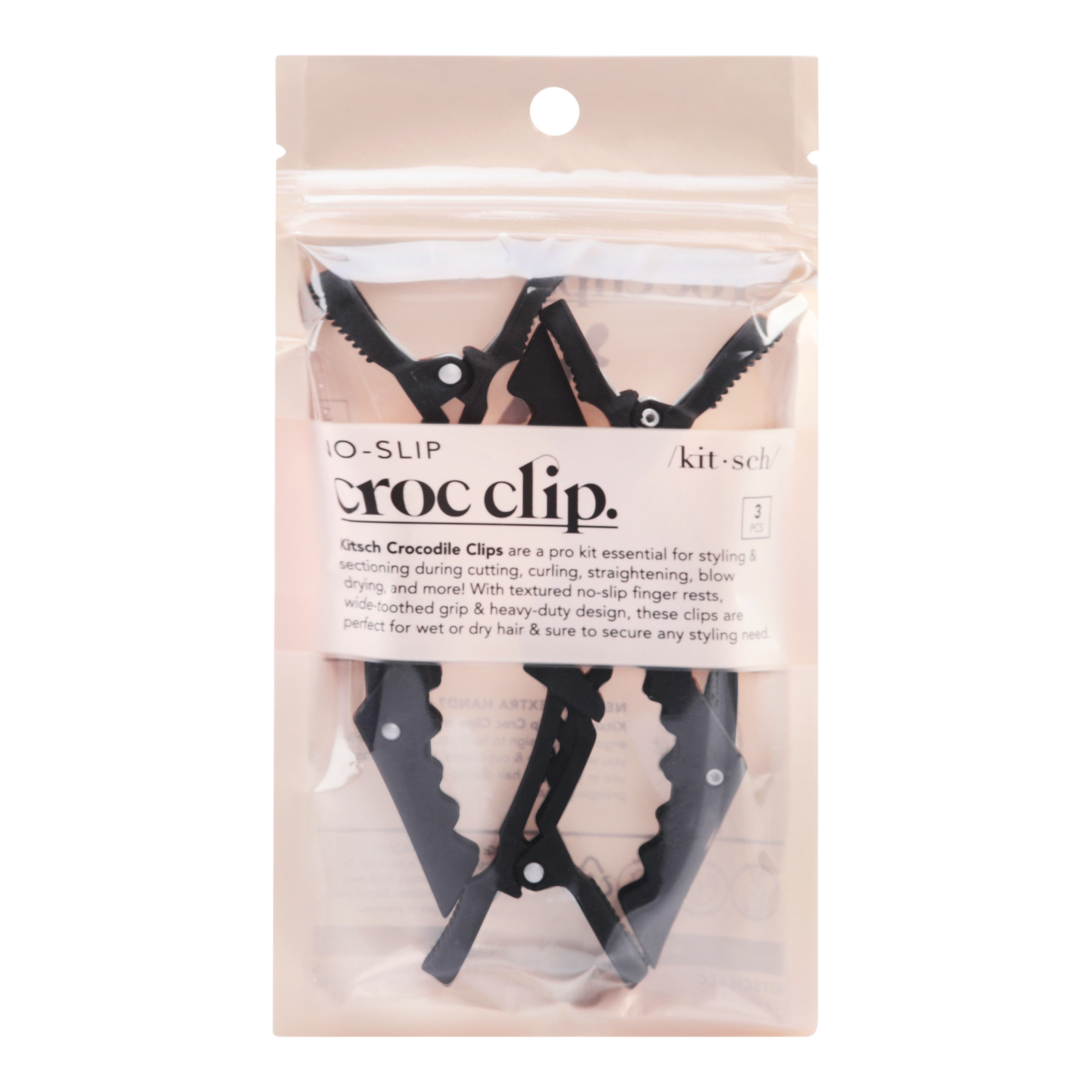 Black No Slip Crocodile Clips