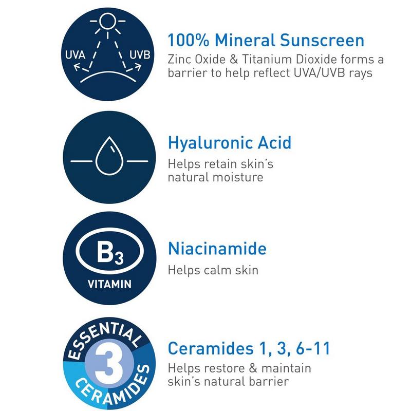 CeraVe Hydrating Mineral Sunscreen Lotion for Face SPF 50 for All Skin Types #7