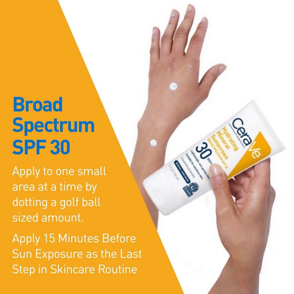 Sjældent Betinget hundrede Hydrating Mineral Sunscreen Lotion for Body SPF 30 - CeraVe | Ulta Beauty
