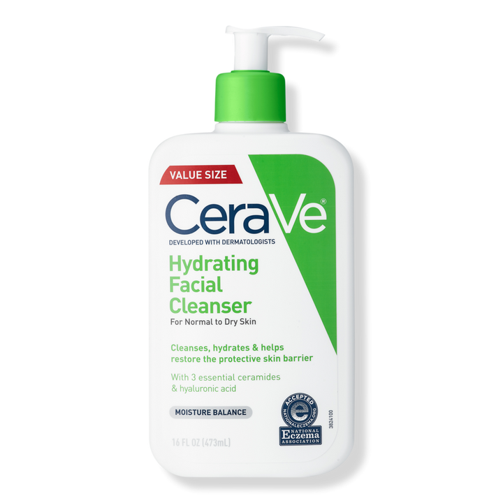 CeraVe Hydrating Facial Cleanser with Ceramides and Hyaluronic Acid #1