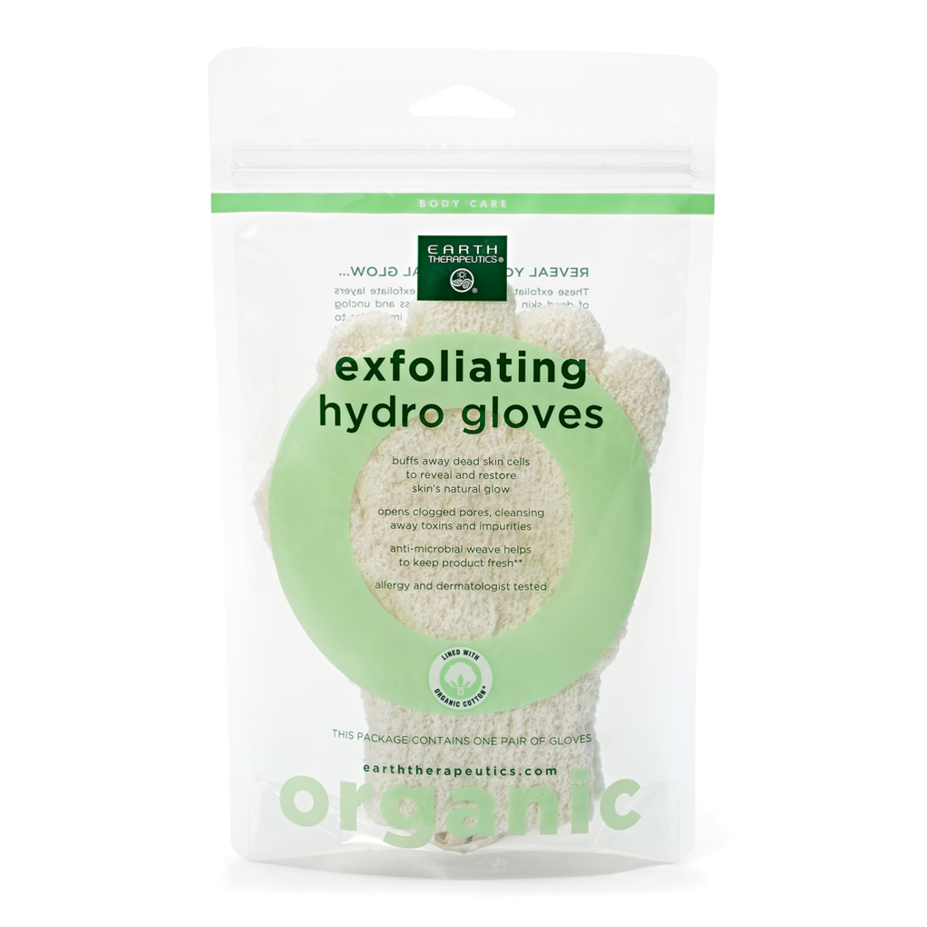 Earth Therapeutics Gloves, Organic, Hydro, Exfoliating - 1 ea