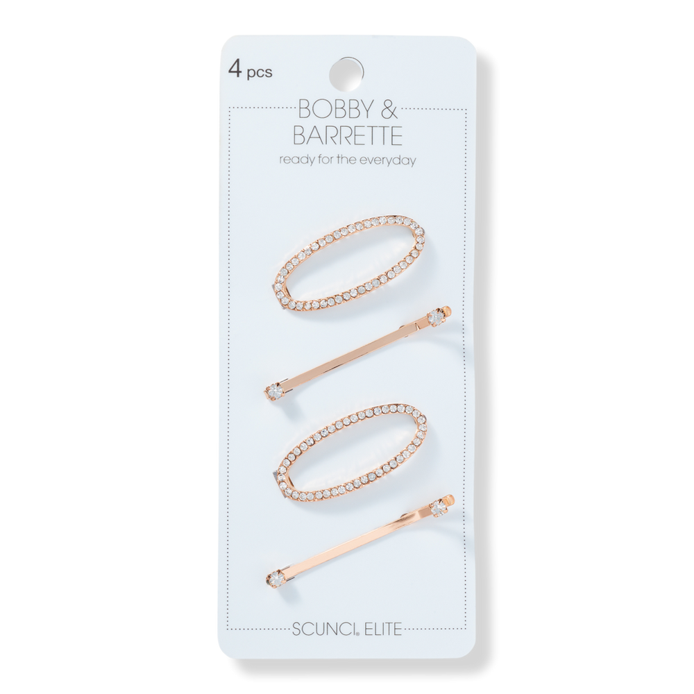 Scünci Gold Crystal Bobby Pin & Barrette Set