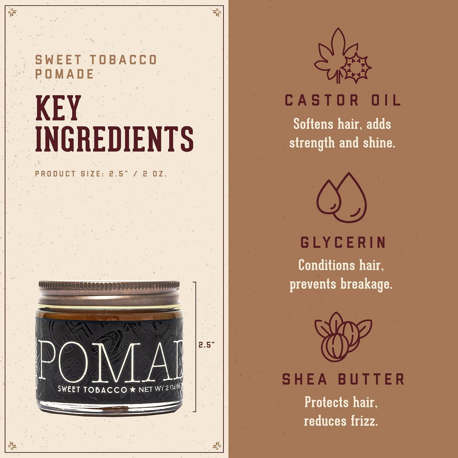 Sweet Tobacco Medium Hold, High Shine Hair Styling Pomade