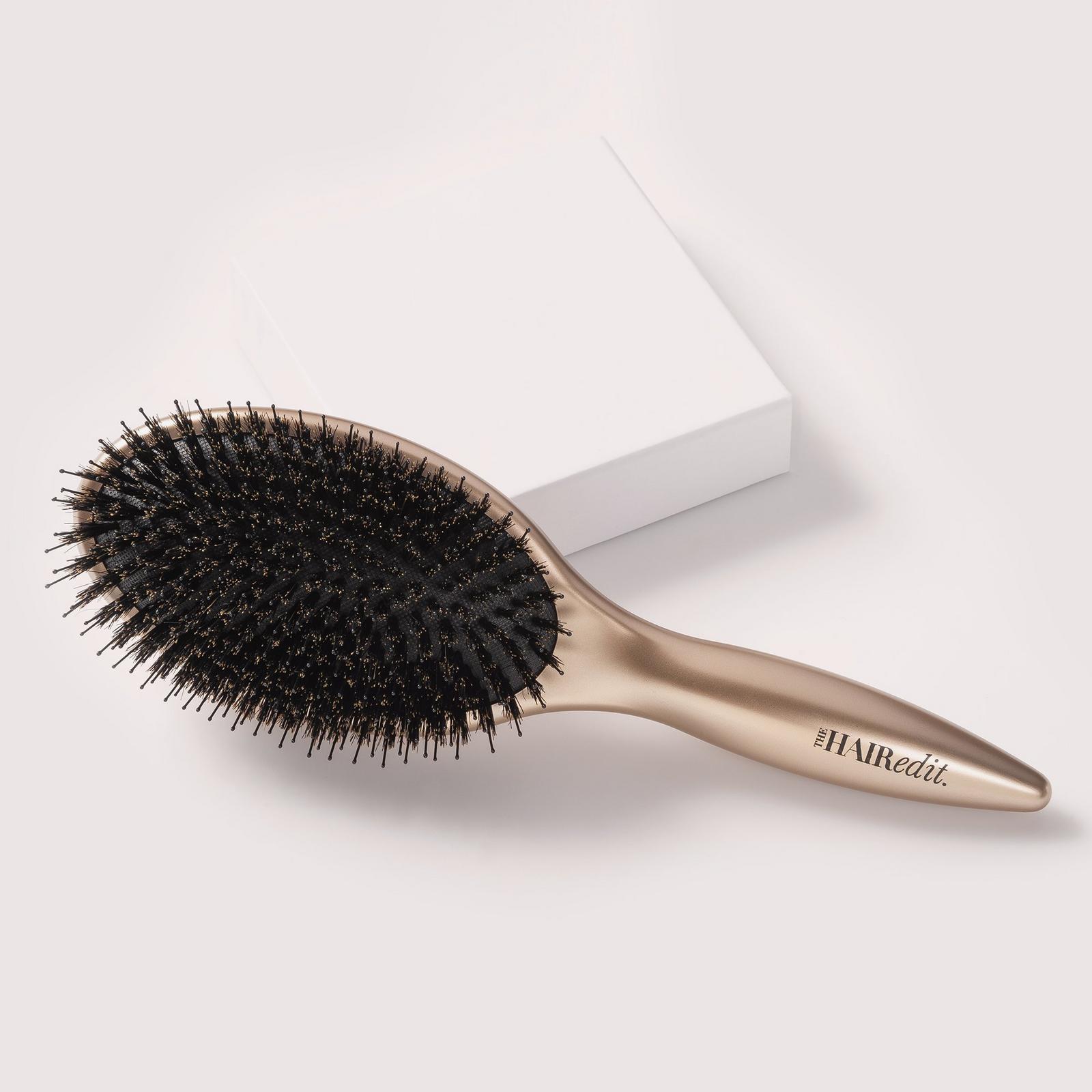 Gold Finish & Shine Boar Bristle Brush
