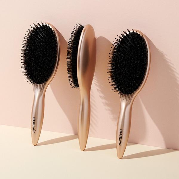 The Hair Edit Gold Finish & Shine Boar Bristle Brush #7