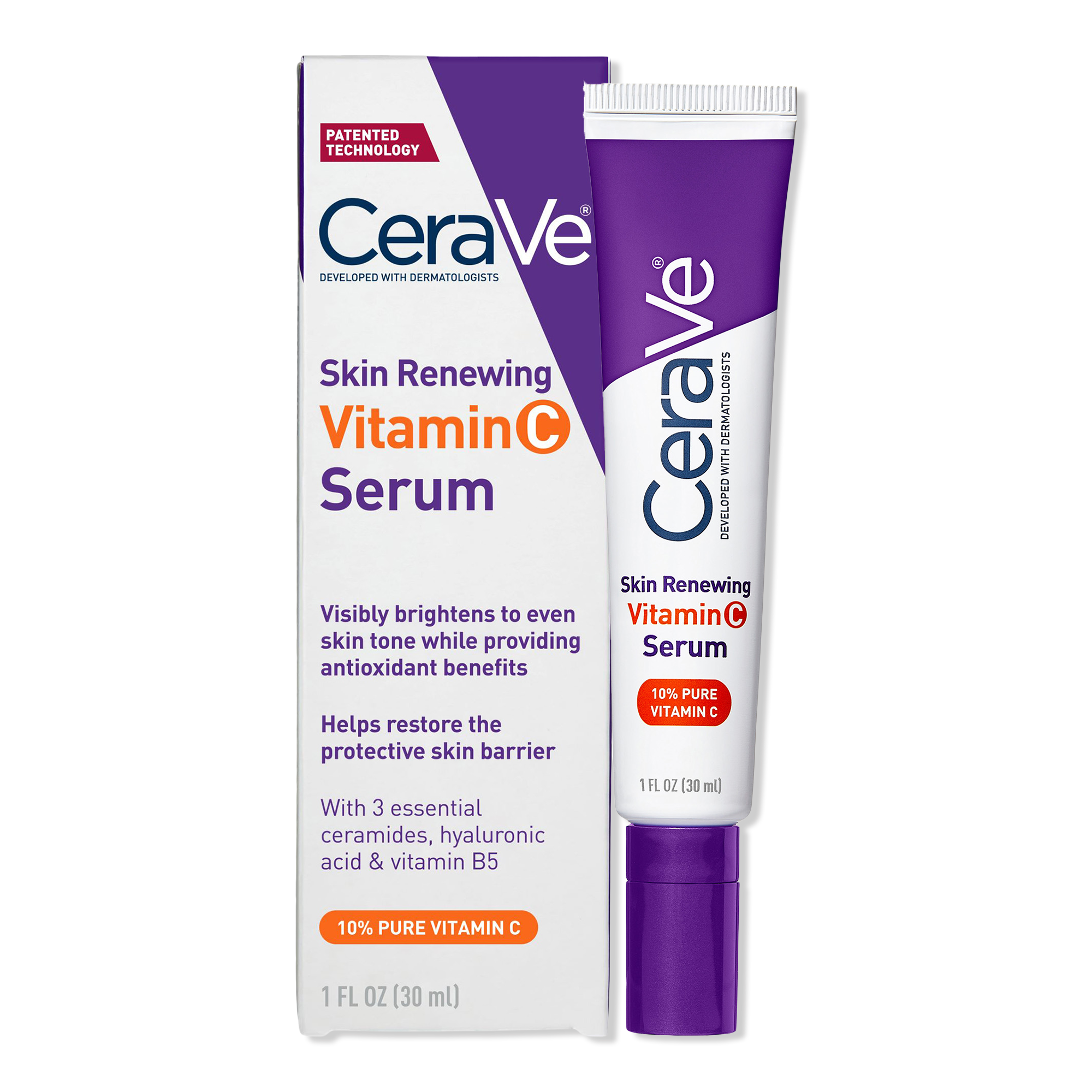 CeraVe Skin Renewing Vitamin C Serum, Skin-Brightening Antioxidant Face Serum #1