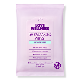 Love Wellness pH Balanced Wipes: Vulva Wipes - 15 ct