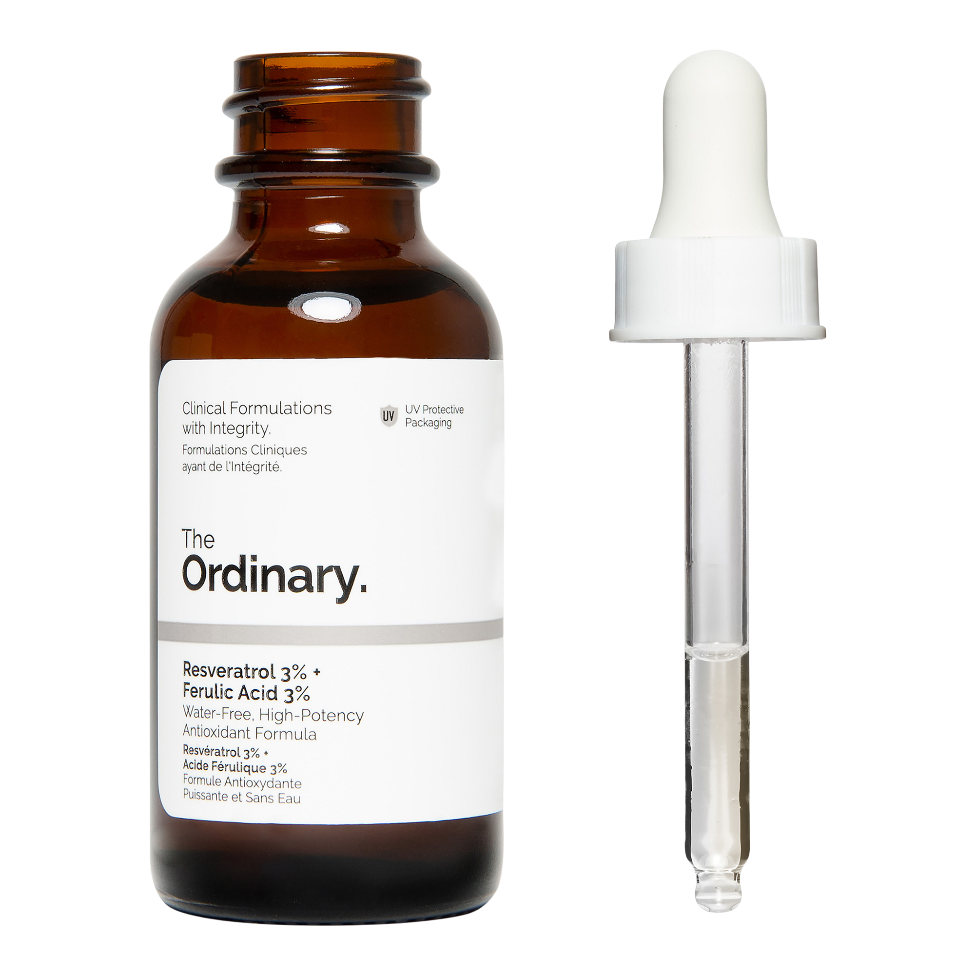 Антиоксидантная осветляющая сыворотка The Ordinary Resveratrol 3% + Ferulic Acid 3% — фото 3