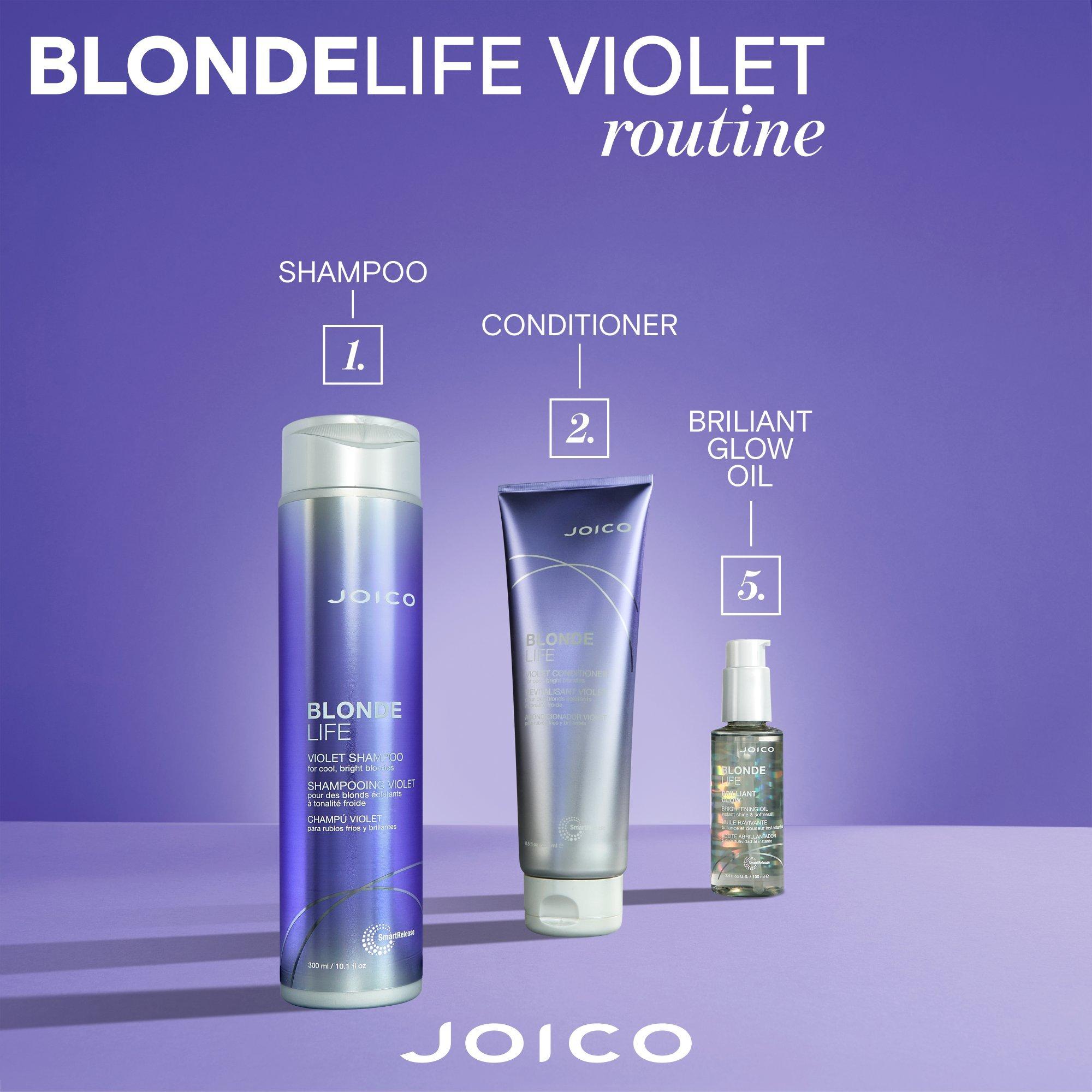 Фиолетовый шампунь Joico Blonde Life для холодных ярких оттенков блонда — фото 5