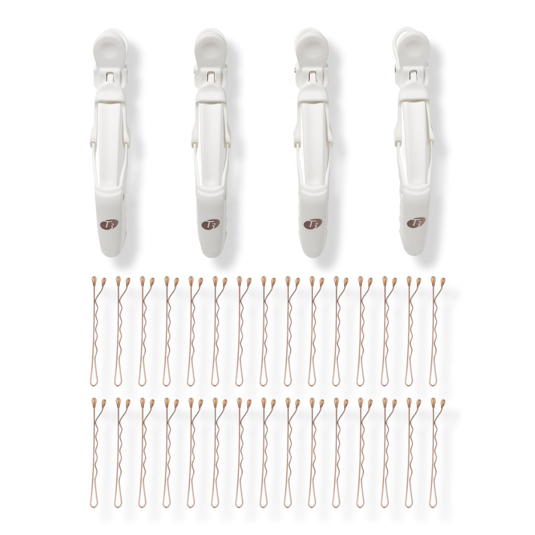 T3 Clip Kit With 4 Alligator Clips and 30 Rose Gold Bobby Pins #1