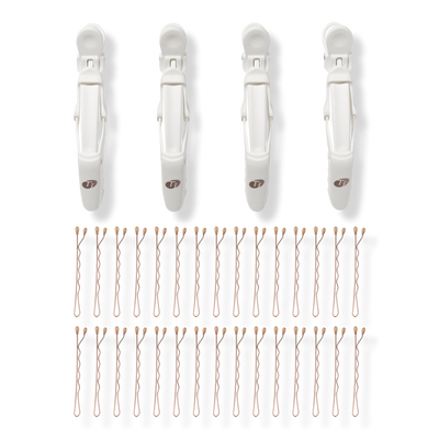 T3 Clip Kit With 4 Alligator Clips and 30 Rose Gold Bobby Pins