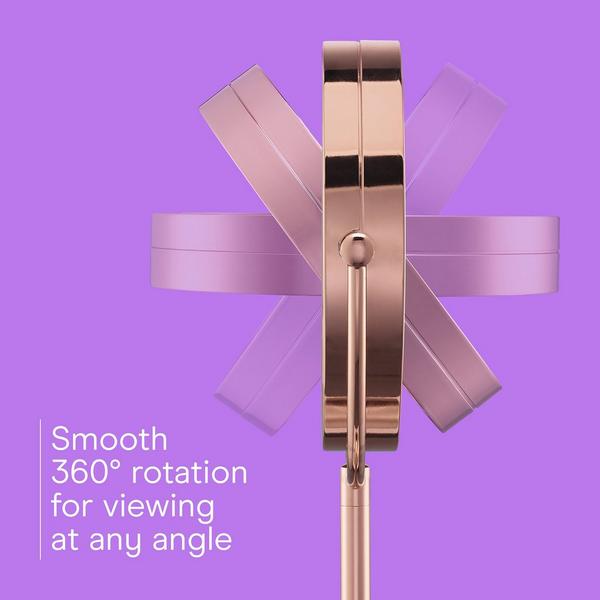 Espejo LED de Vanidad de Doble Cara 1X/10X con Aumento en Rosa Dorado 5