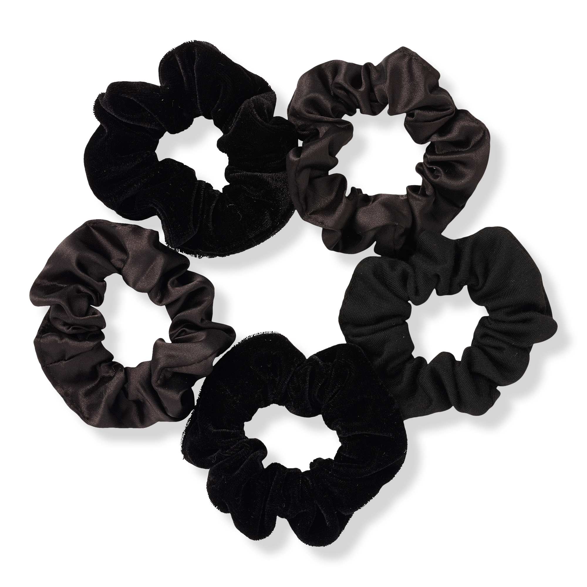 Scünci Black Satin Pony Tail Scrunchies #1