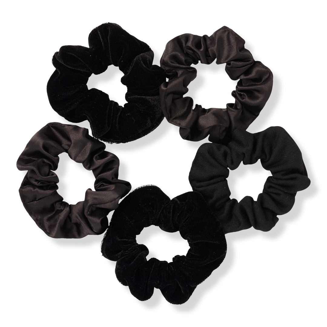 Scünci Black Satin Pony Tail Scrunchies #1