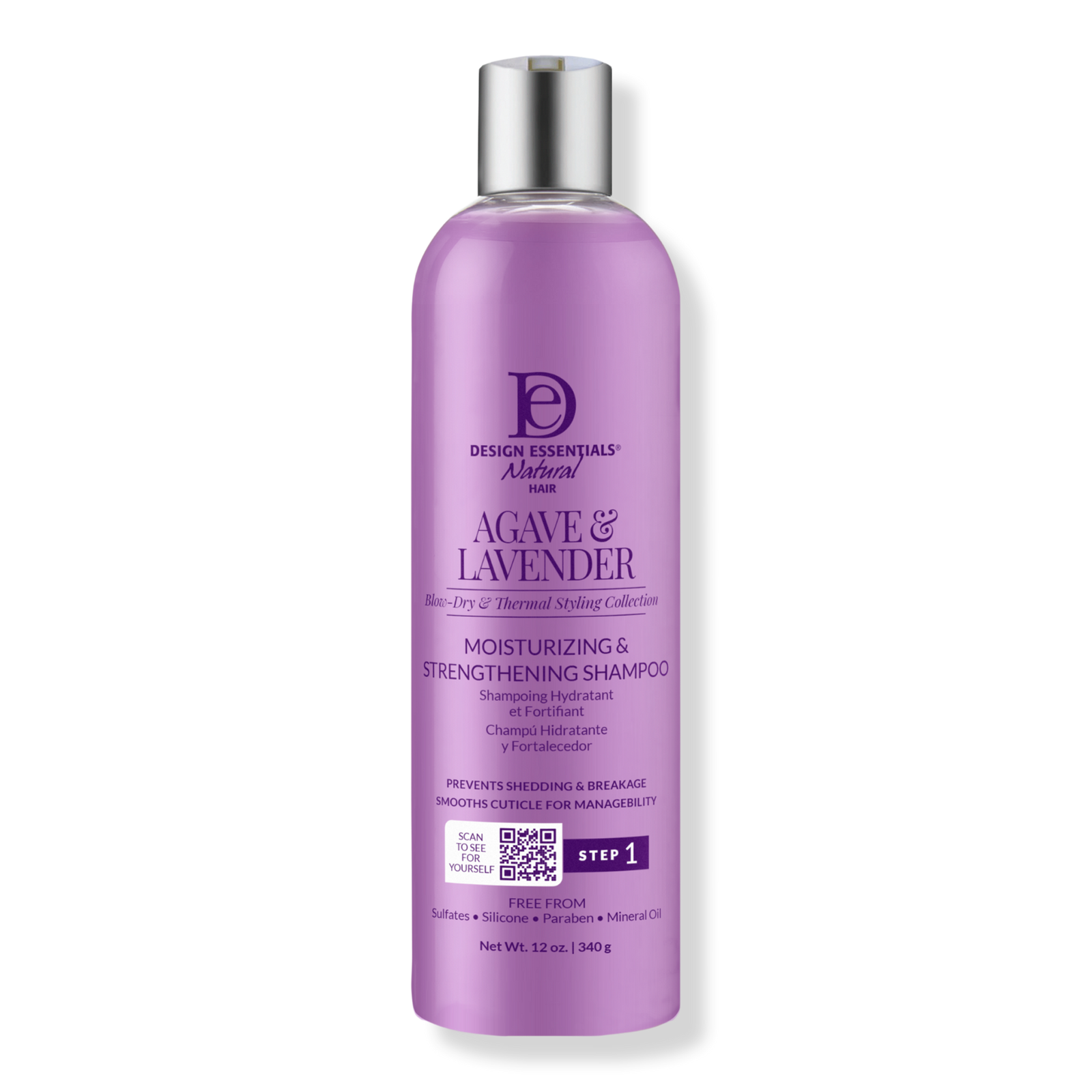 DESIGN ESSENTIALS Agave & Lavender Moisturizing & Strengthening Shampoo (12oz)