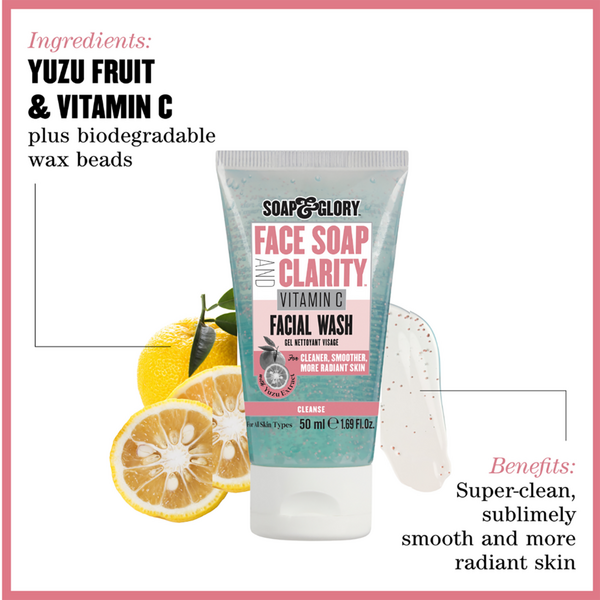 Soap & Glory Travel Size Face Soap & Clarity 3-in-1 Daily Vitamin C Facial Wash #3