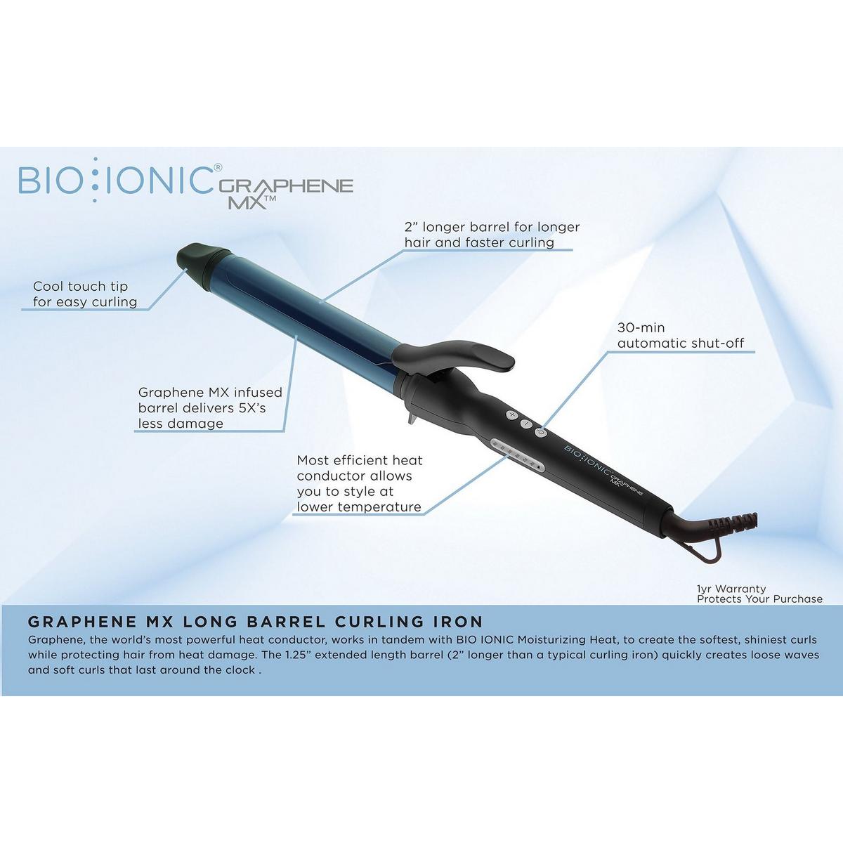 Bio Ionic Long Barrel Styler Curling shops Iron 1.25”