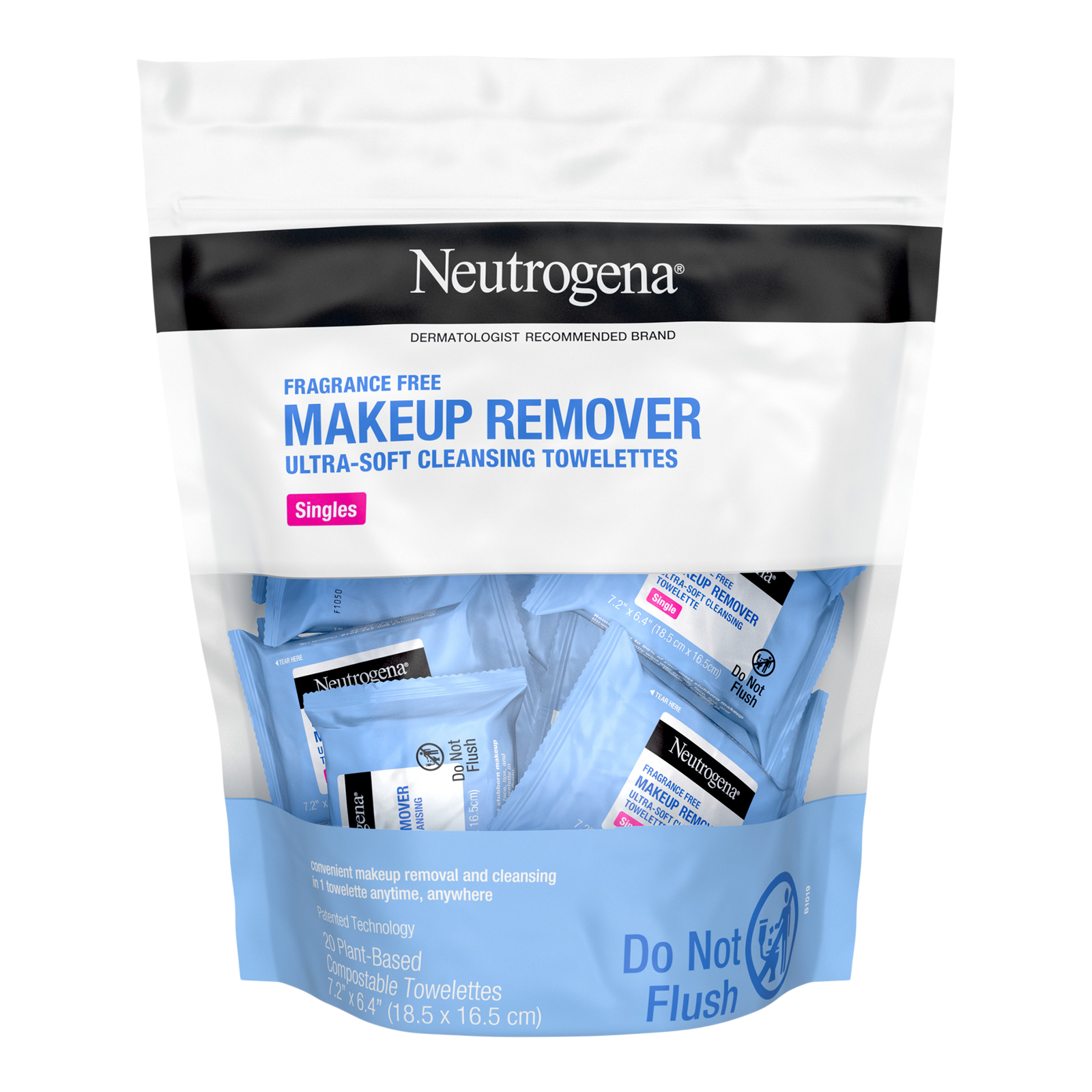 Makeup Remover Cleansing Towelettes, Fragrance Free Singles