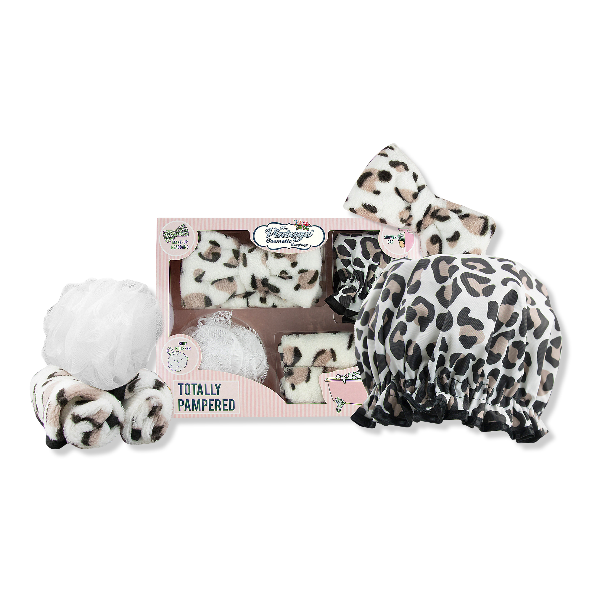 The Vintage Cosmetic Company Leopard Print Totally Pampered Gift Set #1