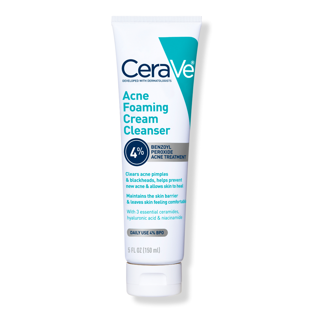 CeraVe Acne Foaming Cream Cleanser BPO 4% for Acne Prone Skin #1