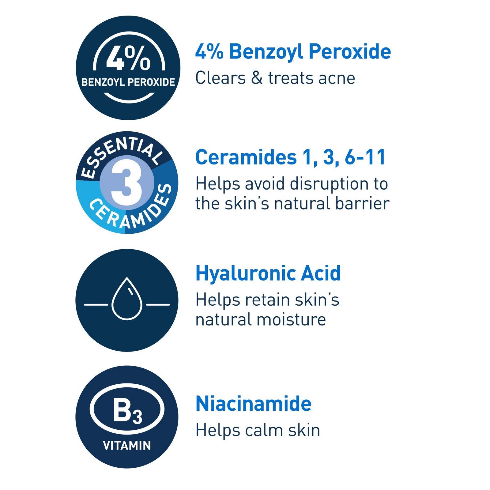 Acne Foaming Cream Cleanser BPO 4% for Acne Prone Skin