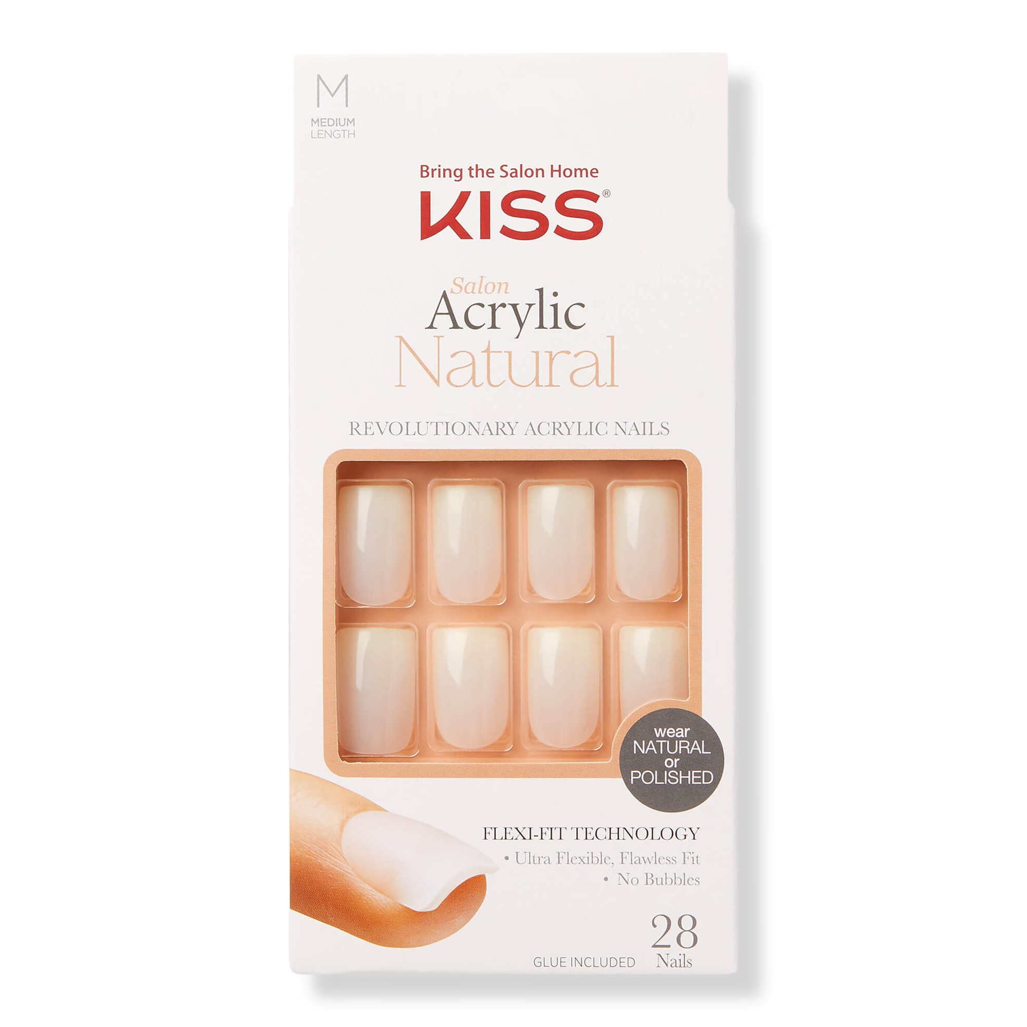 Kiss Euphoria Salon Acrylic Natural Fake Nails Big Apple Buddy