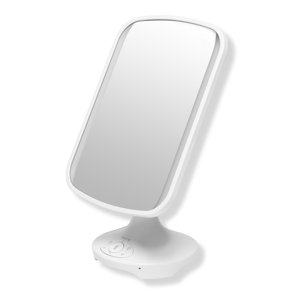 iHome LED Vanity Mirror with Built-in Bluetooth Speaker - White