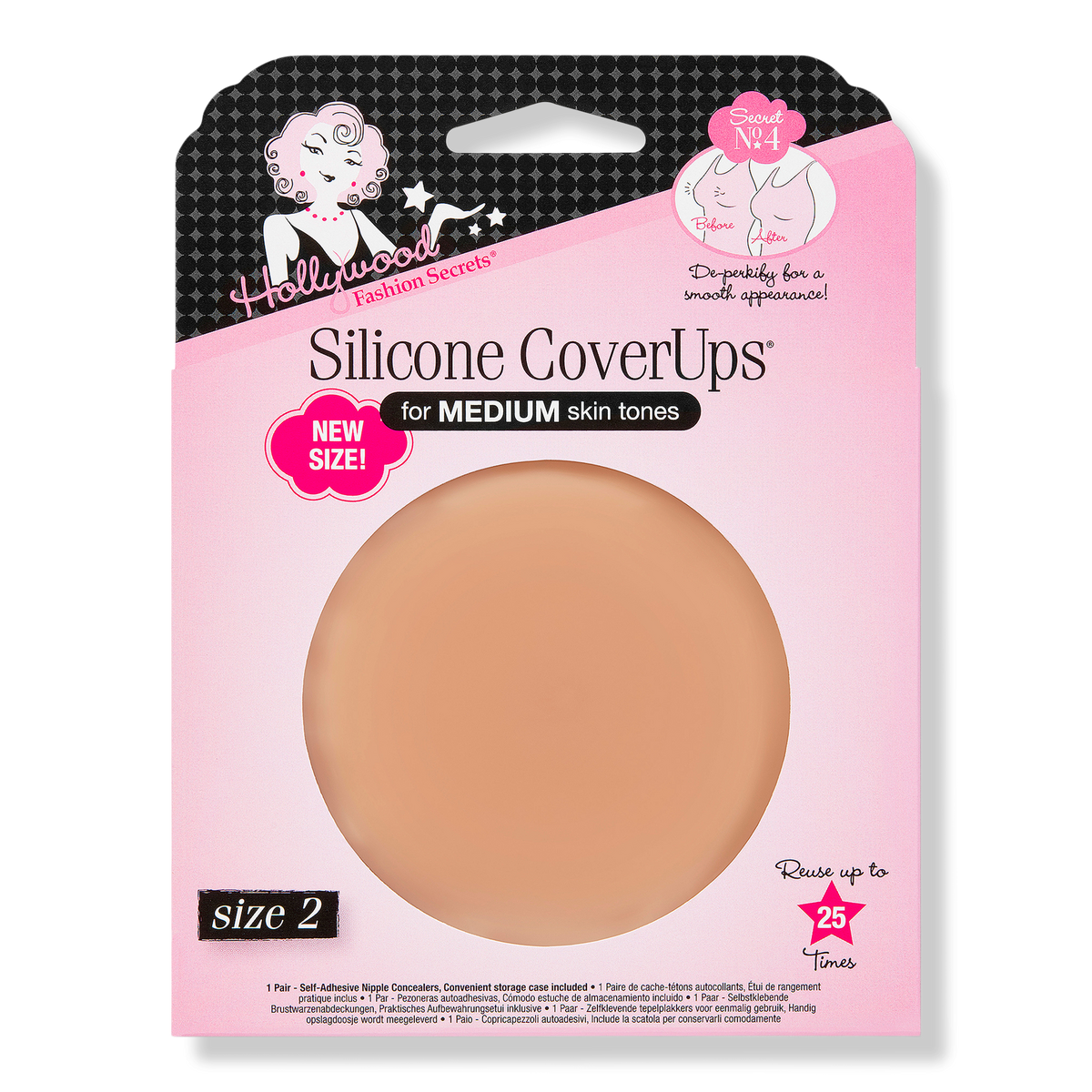 Silicone CoverUps Size 2, Self-Adhesive Nipple Concealers