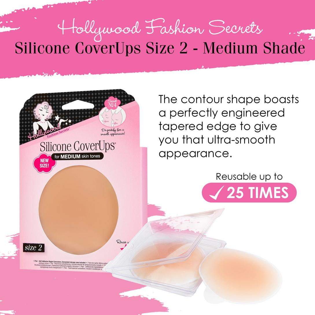 Medium Silicone CoverUps Size 2, Self-Adhesive Nipple Concealers -  Hollywood Fashion Secrets | Ulta Beauty