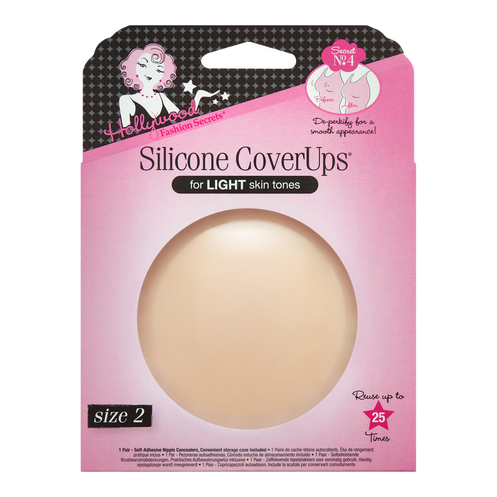 Silicone CoverUps Size 2, Self-Adhesive Nipple Concealers