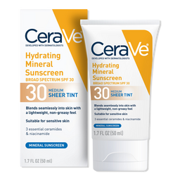 CeraVe Hydrating Mineral Sunscreen Face Lotion with Sheer Tint SPF 30
