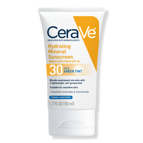 Hydrating Mineral Sunscreen Face Lotion with Sheer Tint SPF 30 - CeraVe | Ulta Beauty